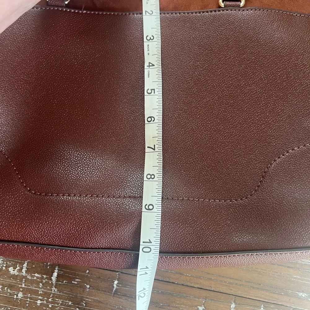EUC NINE WEST Irwyn Saddle Tan Bag w Double Handles and Shoulder Strap Crossbody